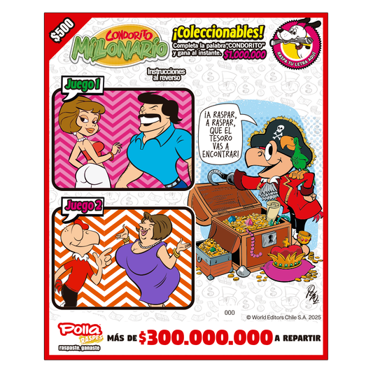 Raspe Condorito $500 Comic - Pirata Millonario