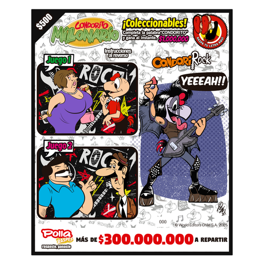 Raspe Condorito $500 Musica - Kiss