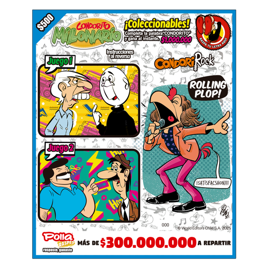 Raspe Condorito $500 Musica - Rolling pop