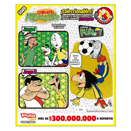 Raspe Condorito $500 Fútbol Colombia