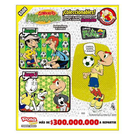 Raspe Condorito $500 Fútbol Ecuador