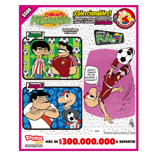 Raspe Condorito $500 Fútbol Venezuela