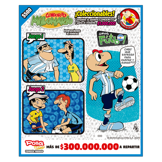 Raspe Condorito $500 Fútbol Argentina