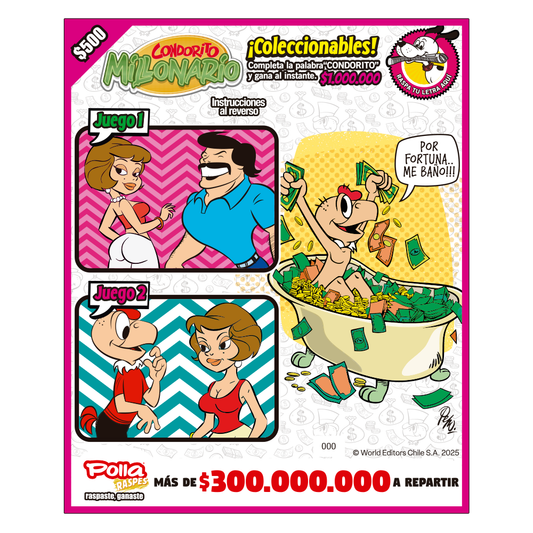 Raspe Condorito $500 Comic - Por fortuna me baño